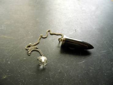 Pendel, Spitzpendel, Hämatit, Sterlingsilber, Wicca